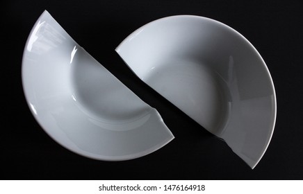 Black and white dish with cracked appearance