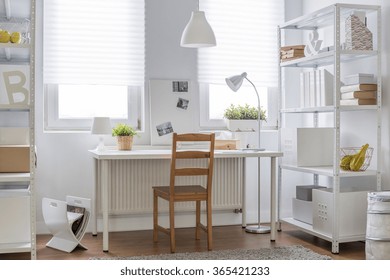 White And Brown Decor Of Teen Room
