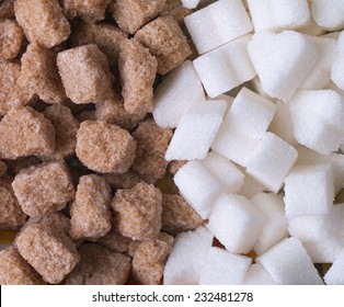 White And Brown Sugar Close-up