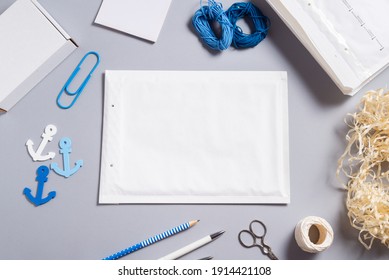 White Bubble Envelope On Office Table