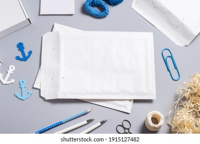 White Bubble Envelope On Office Table