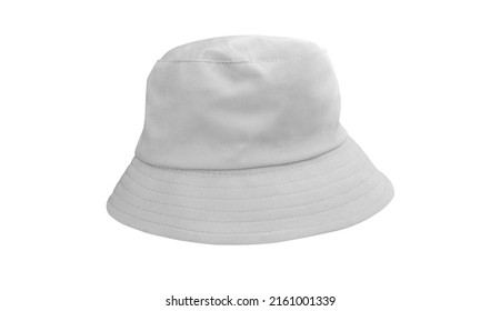 White Bucket Hat Isolated On White
