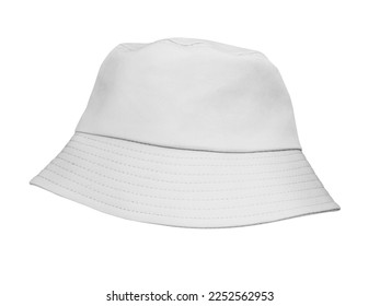 white bucket hat isolated on white background