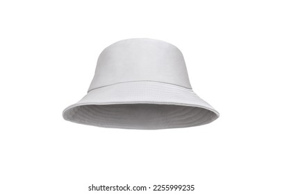 White bucket hat isolated on white background - Shutterstock ID 2255999235