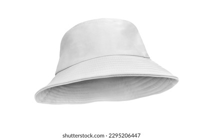 White bucket hat isolated on white background - Shutterstock ID 2295206447