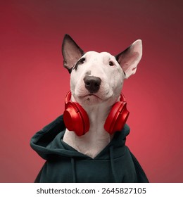 Un Bull Terrier blanco