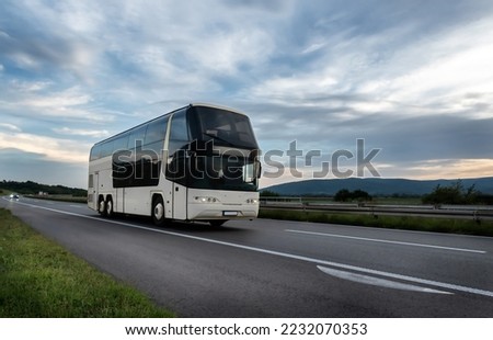 White Bus on the country highway road road