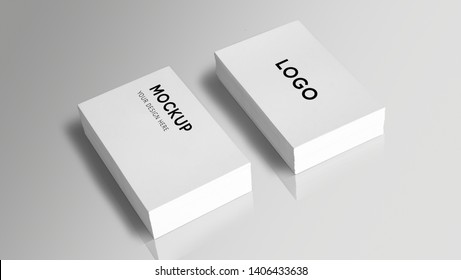 white business cards stack, clean mock up - Shutterstock ID 1406433638