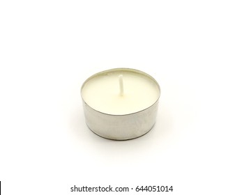 White Candle In A White Background