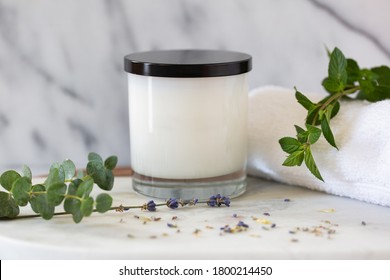 White Candle In Glass Jar 