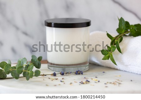 White Candle in Glass Jar 