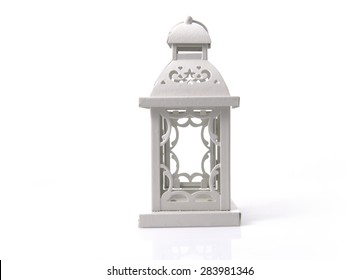 White Candle Holder. An Isolated Object On White Background.