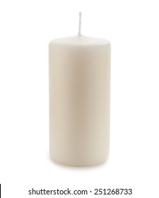 White Candle Isolated On White Background