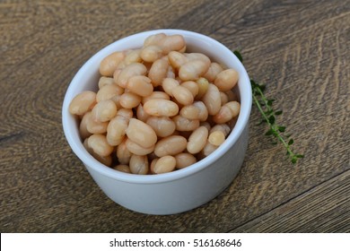 White Canned Kidney Beans In The Bowl