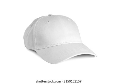 White Canvas Fabric cap for premium gift design mock-up isolated on white background with clipping path