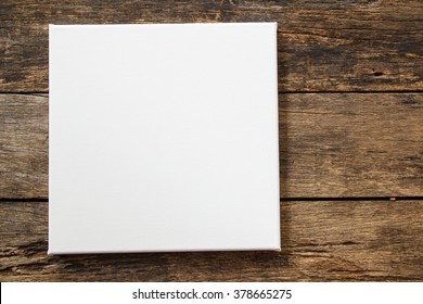 White Canvas Frame On Wooden Background Stock Photo 333855143 ...