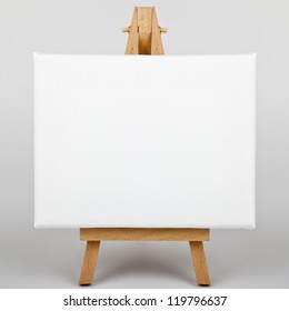 A White Canvas On An Easel.