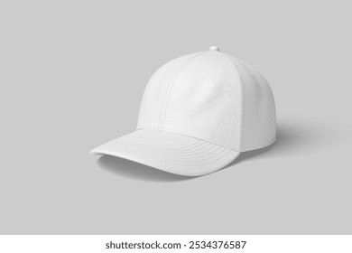 White cap front view. Vector illustration