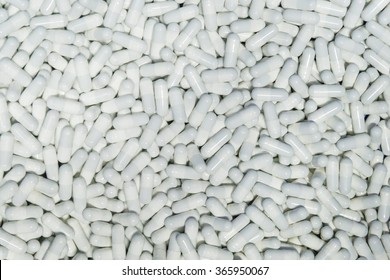 White capsule of pills.
