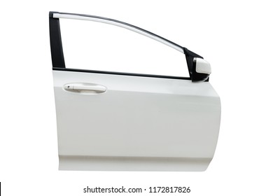 White Car Door Isolated On White Background With Clip Path