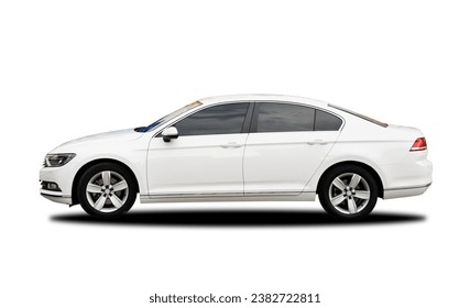 White car sedan isolated on a white background. - Shutterstock ID 2382722811