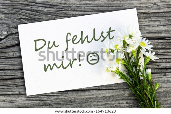 White Card White Flowersi Miss Yougerman Stock Photo Edit Now 164913623