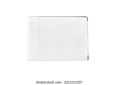 White Cardboard Box On A White Background. View From Above