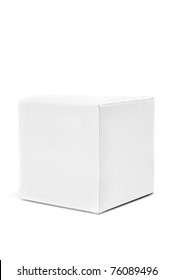 A White Cardboard Box On A White Background