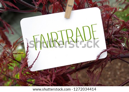 white cardboard with fairtrade