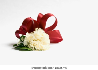 White Carnation Corsage