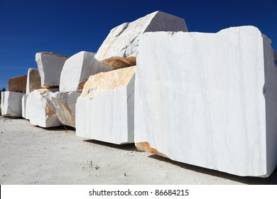 White Carrara Marble Block In Quarry