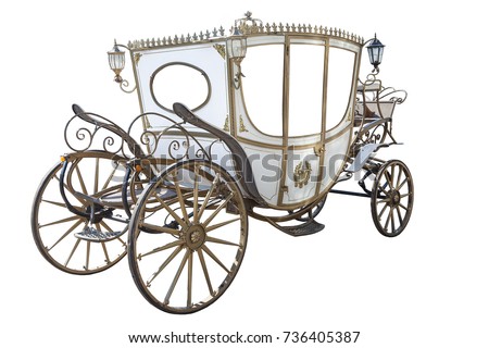 white carriage isolated on white background