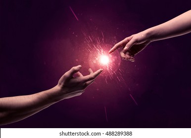 White Caucasian Male Hands Reaching Out Stock Photo 488289388 ...