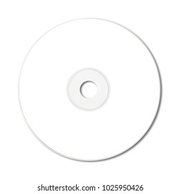 White CD Label Mockup Template Isolated