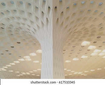 White Ceiling Architecture At Mumbai Airport