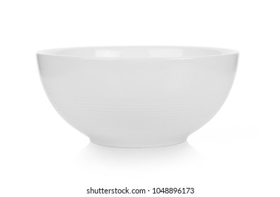 White Ceramic Bowl On White Background