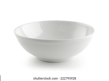 White Ceramic Bowl On White Background