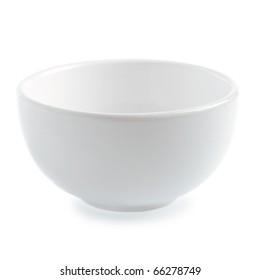 White Ceramic Bowl On White Background