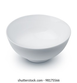 White Ceramic Bowl On White Background