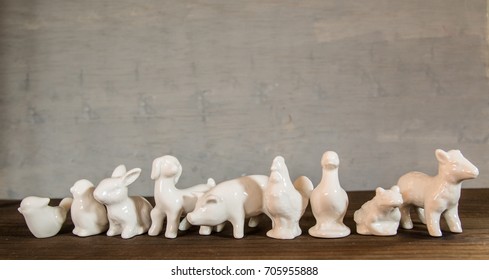 White Ceramic Farm Animals Figurines Stock Photo 705955888 | Shutterstock