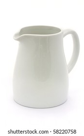 White Ceramic Jug On A White Background