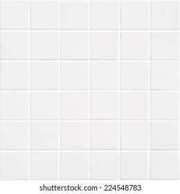 White Ceramic Mosaic Tile Background With 36 Squares In Square Form