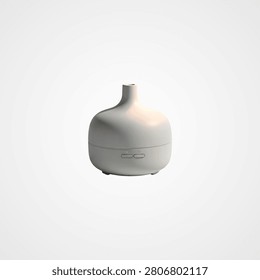 White ceramic pitcher with silver handle and spout on white background