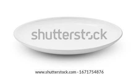 white ceramic plate isolated on white background