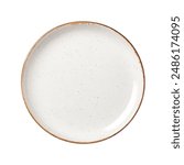 White Ceramic Plate On White Background. Empty Plate. Top View