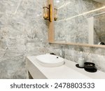 
White ceramic sink in the bathroom, cleanliness, hygiene