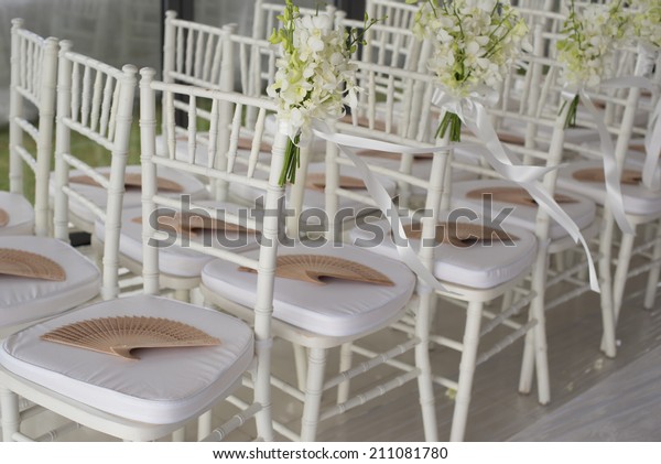 White Chair Decorating Wedding Ceremony Stock Photo Edit Now