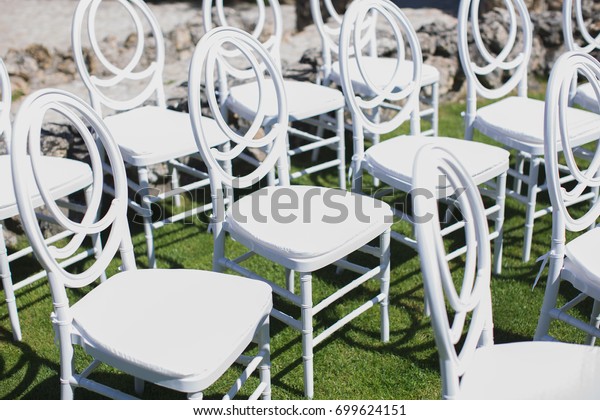 White Chair Decorating Wedding Ceremony Stock Photo Edit Now