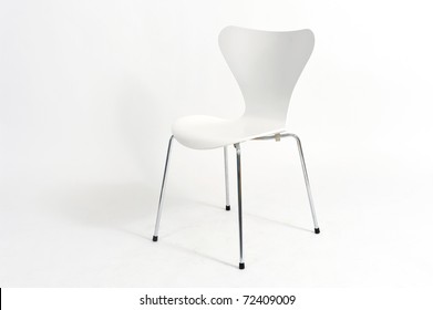 White Chair Isolated On White Background.