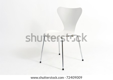 White chair isolated on white background.